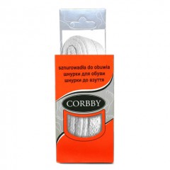 Шнурки для обуви 120см. плоские (024 - белые) CORBBY арт.corb5408c